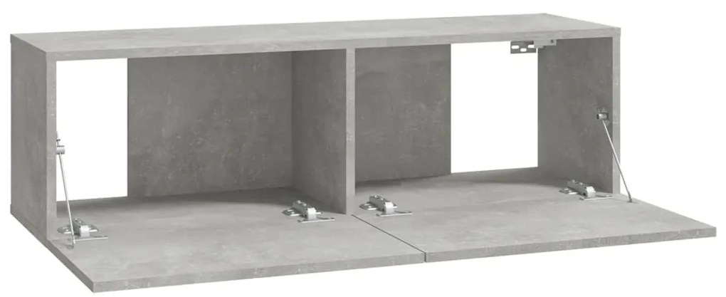 Conjunto móveis de TV 8 pcs madeira processada cinzento cimento