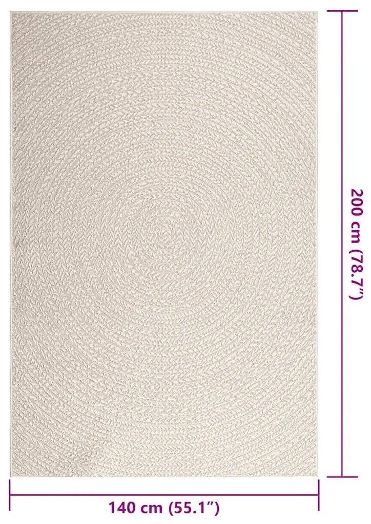 Tapete ZIZUR creme 140x200cm aspeto de juta interior e exterior