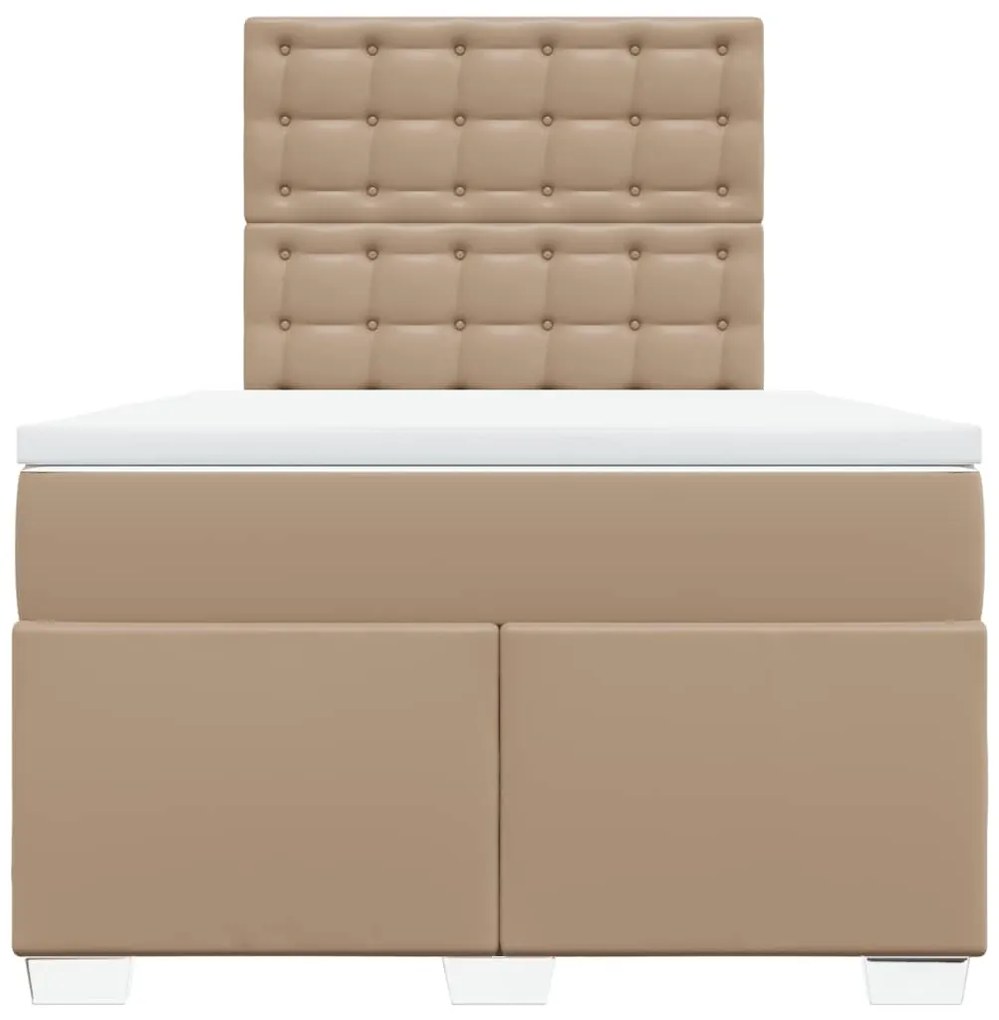 Cama com molas/colchão 120x200 cm couro artificial cappuccino