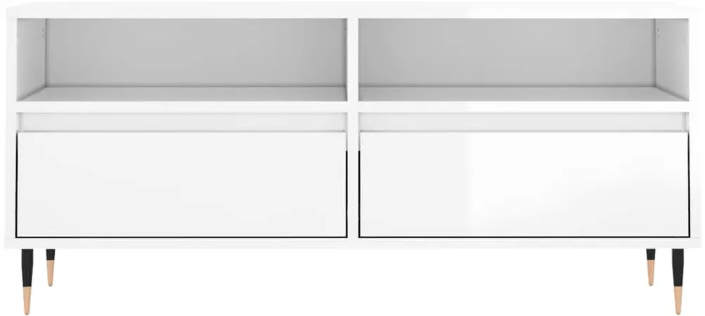 Móvel p/ TV 100x34,5x44,5 cm derivados madeira branco brilhante
