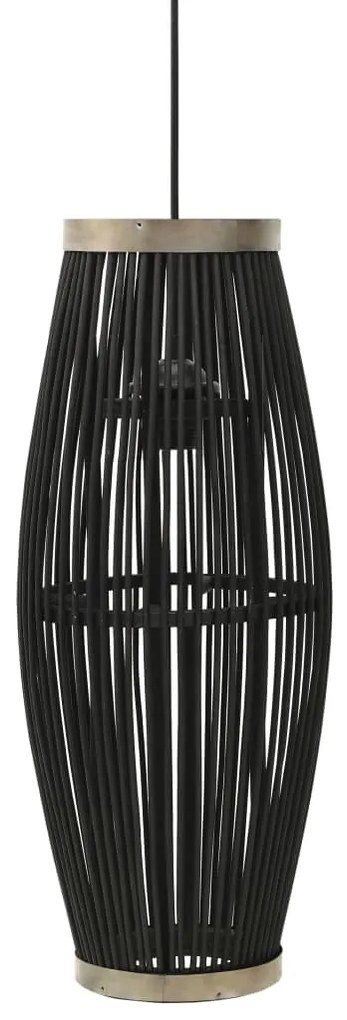 vidaXL Candeeiro suspenso oval 40 W 23x55 cm E27 salgueiro preto