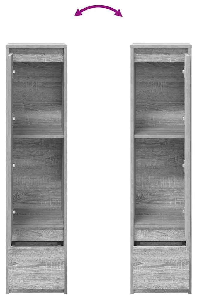 Aparador alto 29,5x34x119,5cm derivados de madeira sonoma cinza