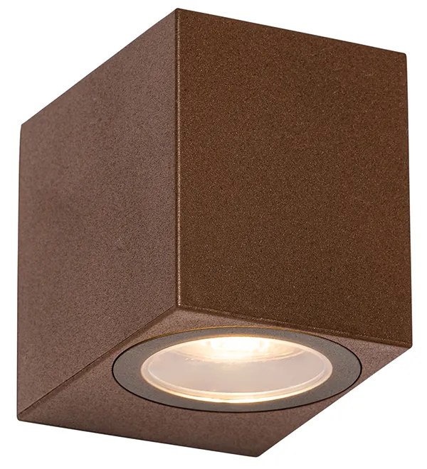 Candeeiro de parede exterior moderno castanho enferrujado em plástico - Baleno Moderno