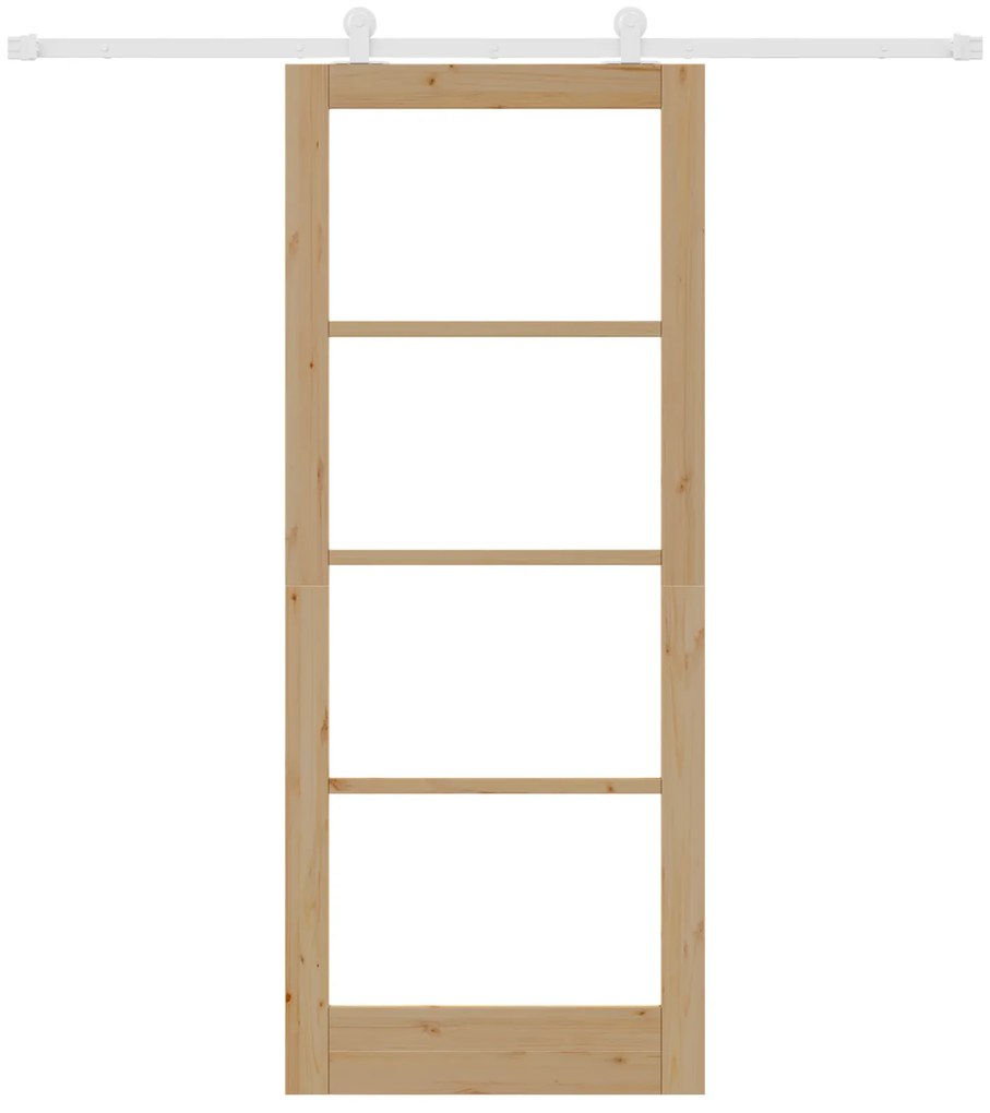 Porta Deslizante com Conjunto de Ferragens 'ORKDAL'Madeira Sólida &amp; Vi