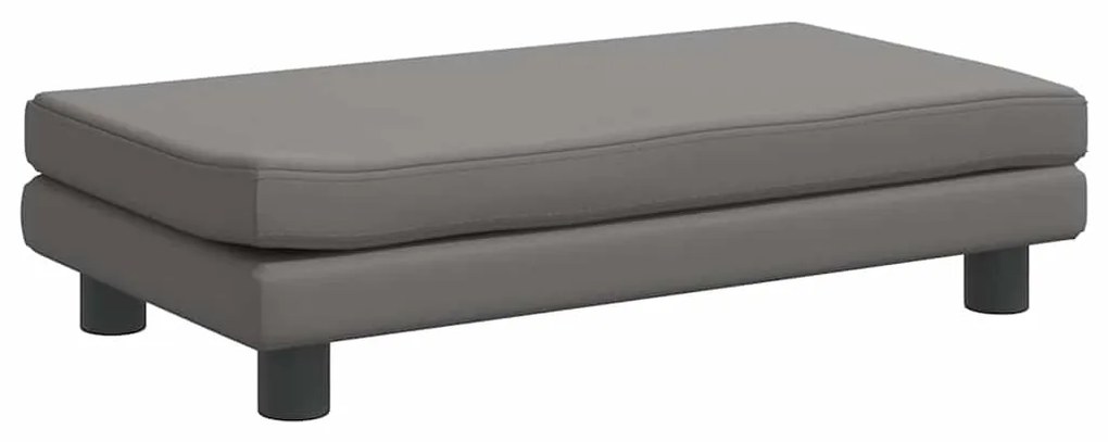 Cama para cães com extensão 100x50x30 cm couro artificial cinza