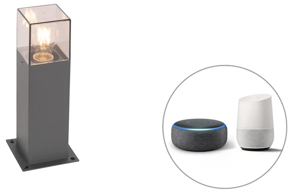 Candeeiro de pé exterior inteligente industrial antracite 30 cm c/ Wifi P45 - Denmark