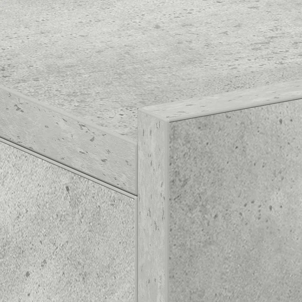 Mesa cabeceira suspensa 2pcs derivados madeira cinzento cimento