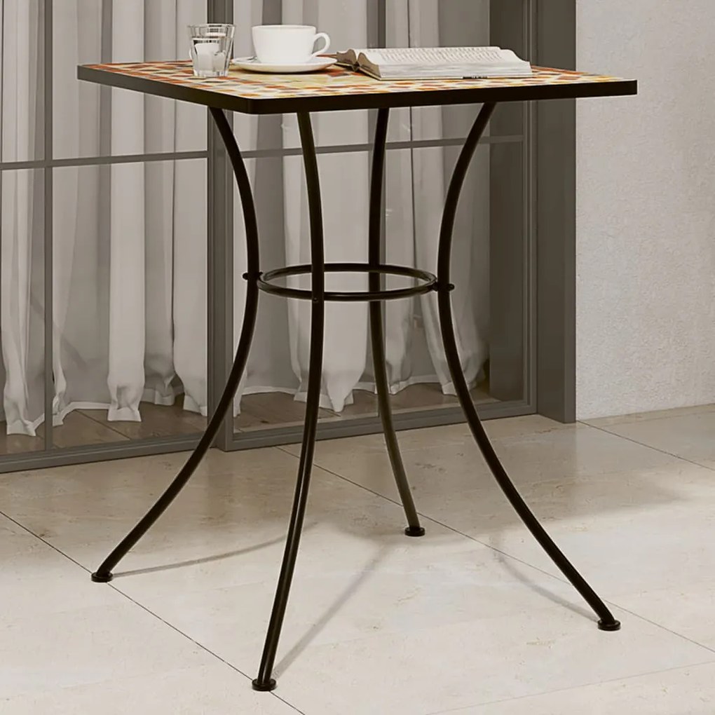 vidaXL Mesa de bistrô em mosaico 60x60x74 cm cerâmica terracota
