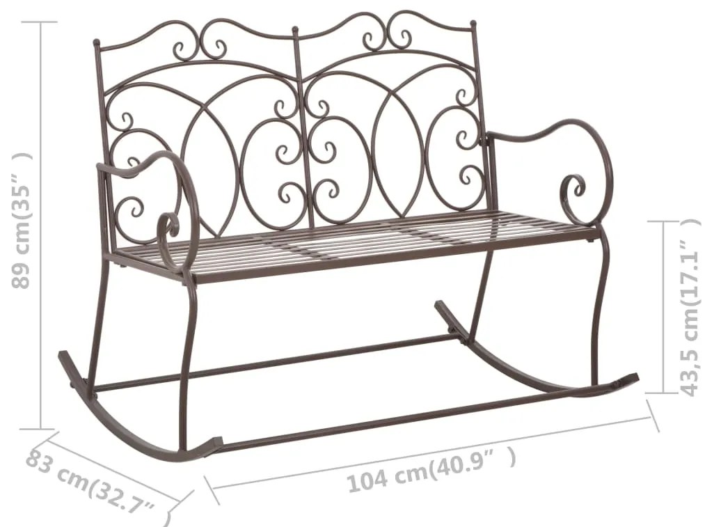 Banco de jardim 104 cm ferro antigo castanho