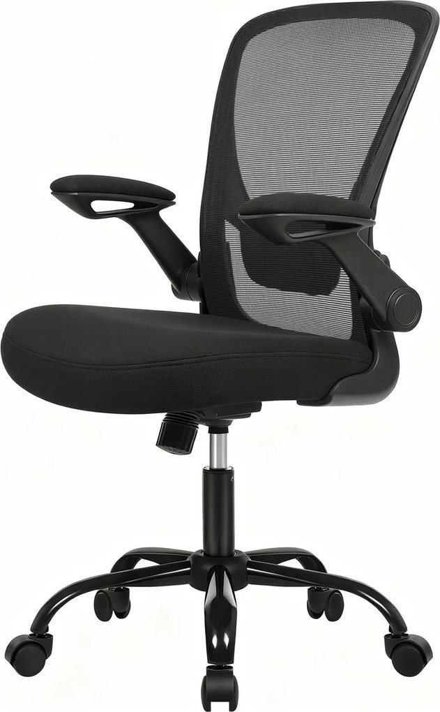 Cadeira de escritório, design ergonómico, giratória 64 x 64 x (99-107) cm preta