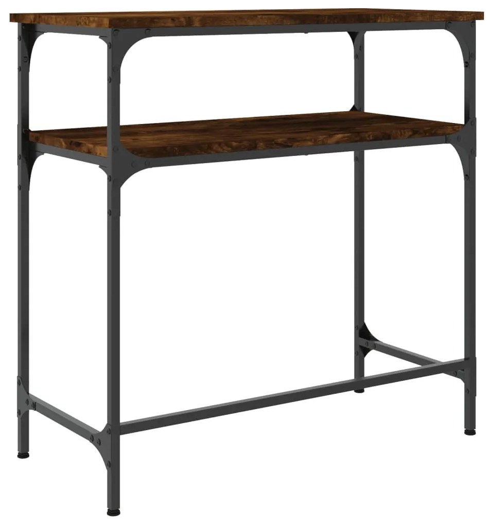 Mesa consola 75x35,5x75 cm derivados de madeira carvalho fumado