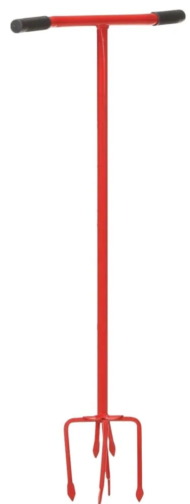 vidaXL Cultivador de jardim aço vermelho