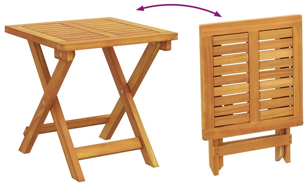 Espreguiçadeiras com Rodas vidaXL 2 pcs com Mesa e Almofada em Madeira