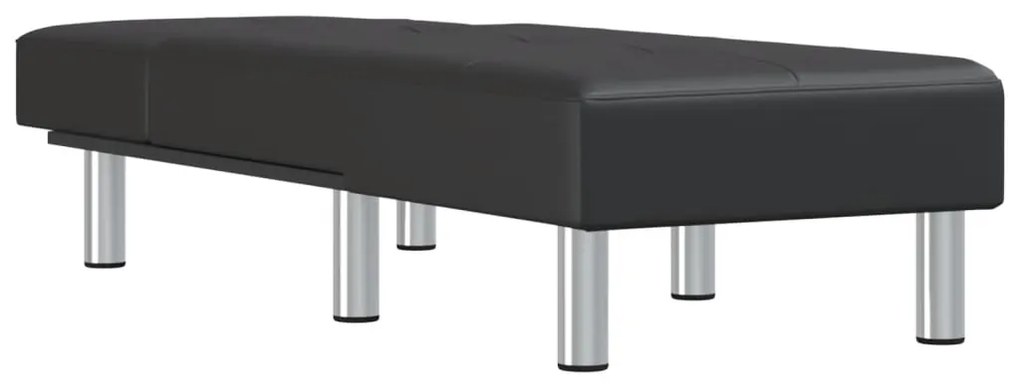 Chaise longue couro artificial preto