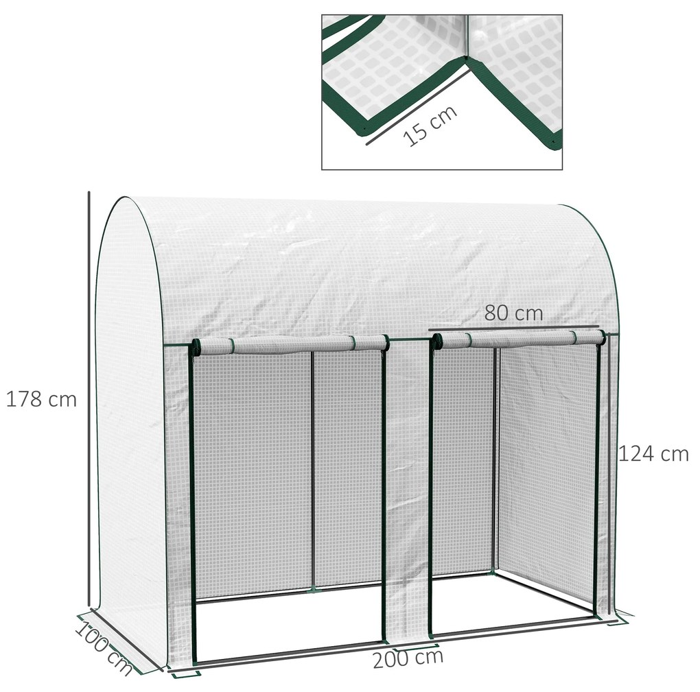 Outsunny Estufa Pequena Estufa de Exterior com Porta Dupla com Fecho d