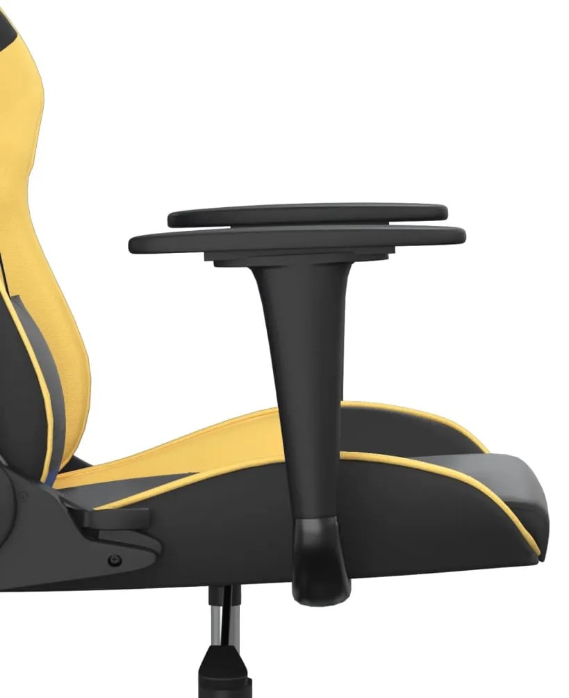 Cadeira gaming massagens couro artificial preto e dourado