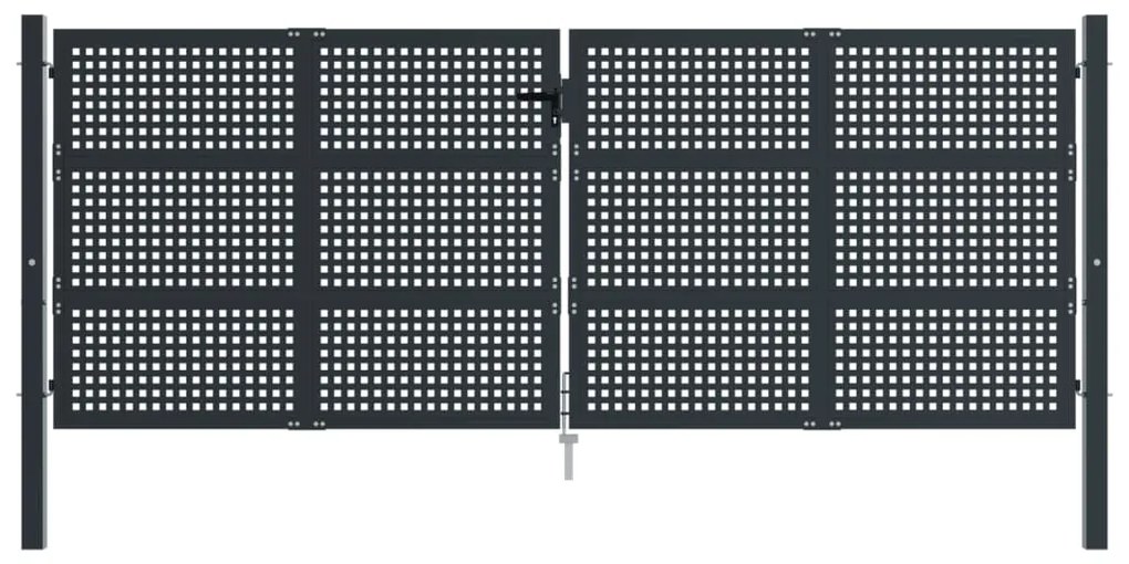 Portão de jardim 400x150 cm aço antracite