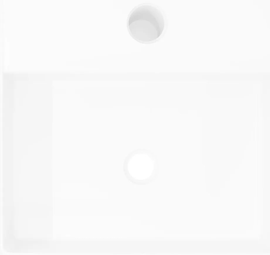 Lavatório cerâmica redondo com furo para torneira, quadrado,branco