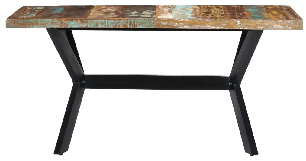 Mesa de jantar 140x70x75 cm madeira recuperada maciça