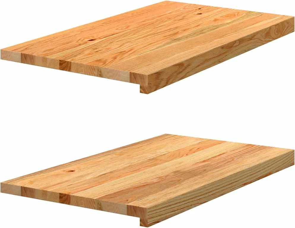 vidaXL Soleiras da janela 2 pcs 70x40x2 cm carvalho castanho-claro