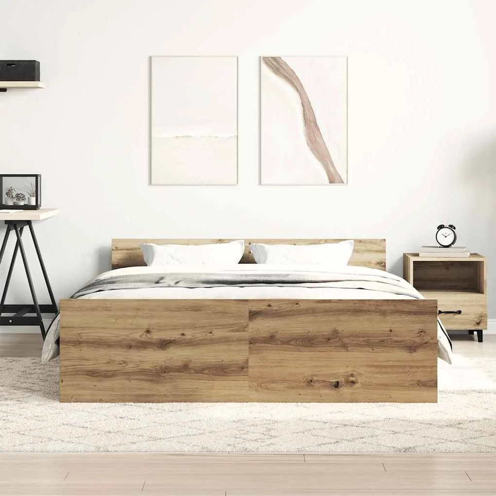 Estrutura de cama sem colchão 140x200cm derivados de madeira