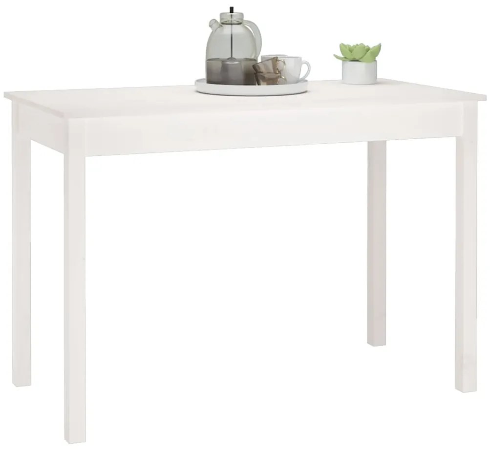 Mesa de jantar 110x55x75 cm madeira de pinho maciça branco