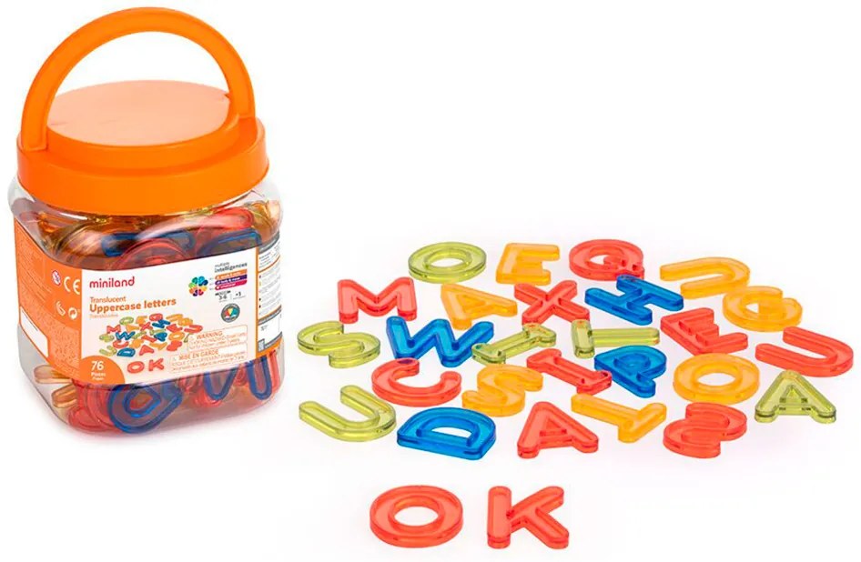 Jogo Didatico Miniland Letras Maiusculas Translucidas