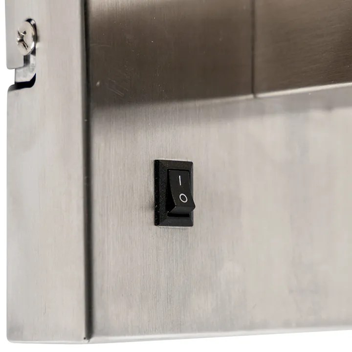 Candeeiro de parede inteligente em aço com cúpula branca creme, incluindo Wi-Fi P45 - Bergamo