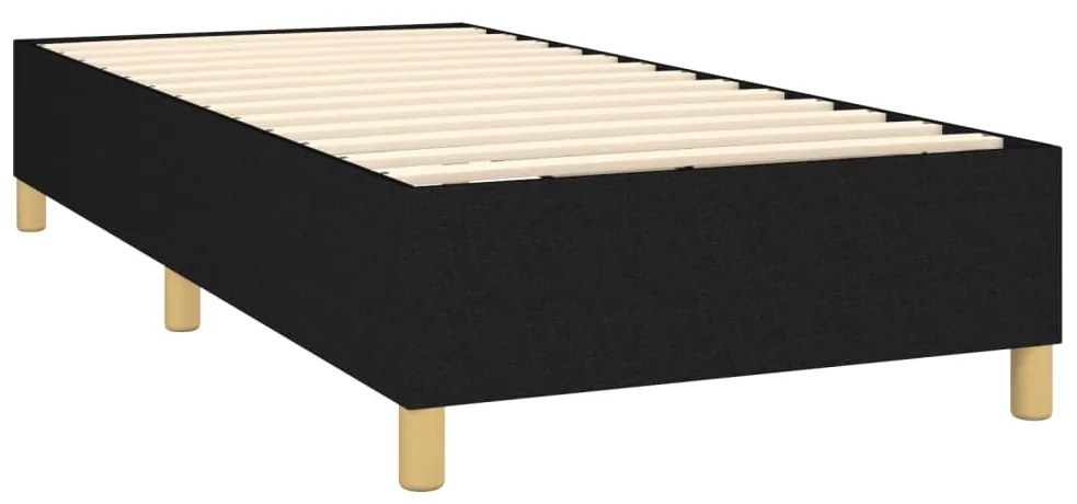 Cama com molas/colchão 90x190 cm tecido preto
