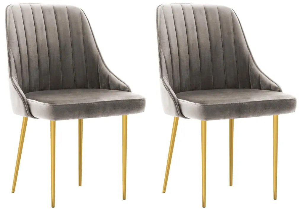 vidaXL Cadeiras de jantar 2 pcs veludo cinzento-claro