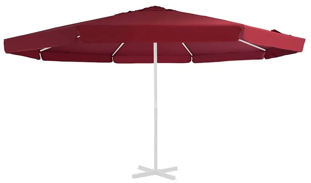 vidaXL Tecido de substituição p/ guarda-sol exterior 515 cm bordô