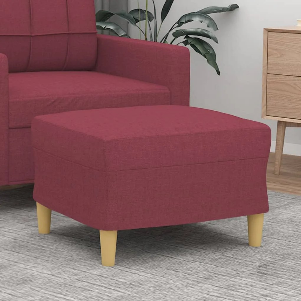 vidaXL Apoio de pés 60x50x41 cm tecido vermelho tinto