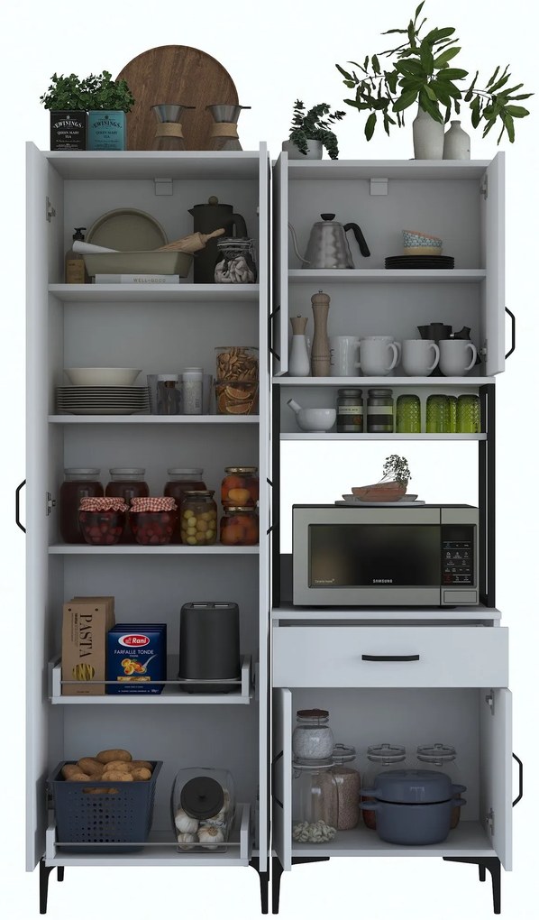 Armário Alto de Cozinha "Stella " - Design Moderno - Branco