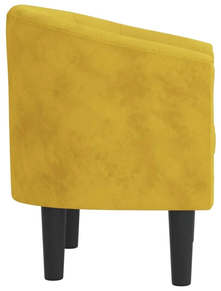 Poltrona Iris - Em Veludo - Cor Amarelo - 70x56x68 cm - Assento, Encos