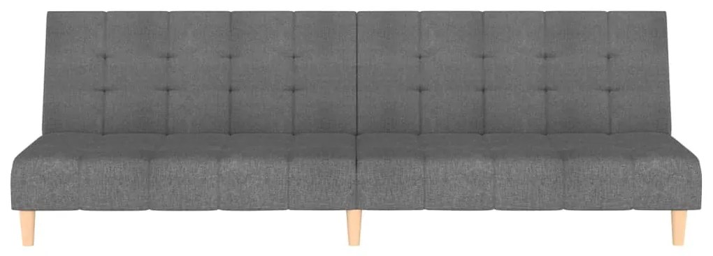 Sofá-cama de 2 lugares tecido cinzento-claro