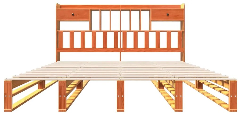 Cama com estante sem colchão 200x200 cm pinho maciço