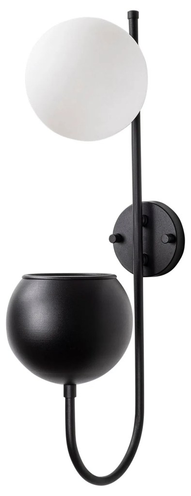 Candeeiro de Parede Pot – Preto e Creme – 15 x 23 x 61 cm