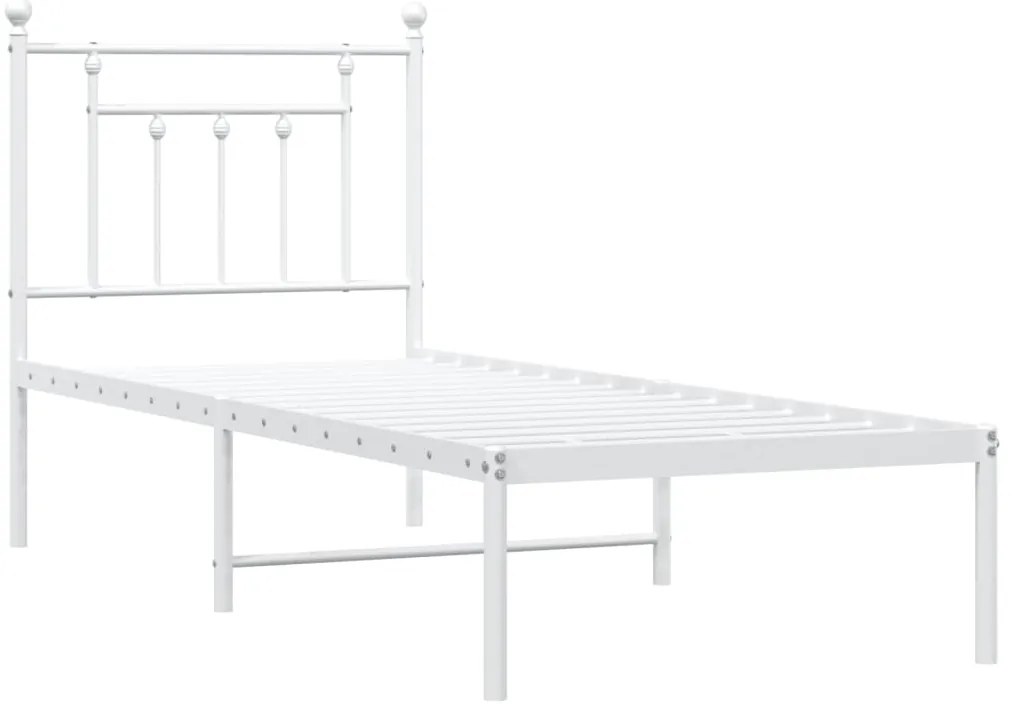 Estrutura de cama sem colchão com cabeceira 75x190 cm branco