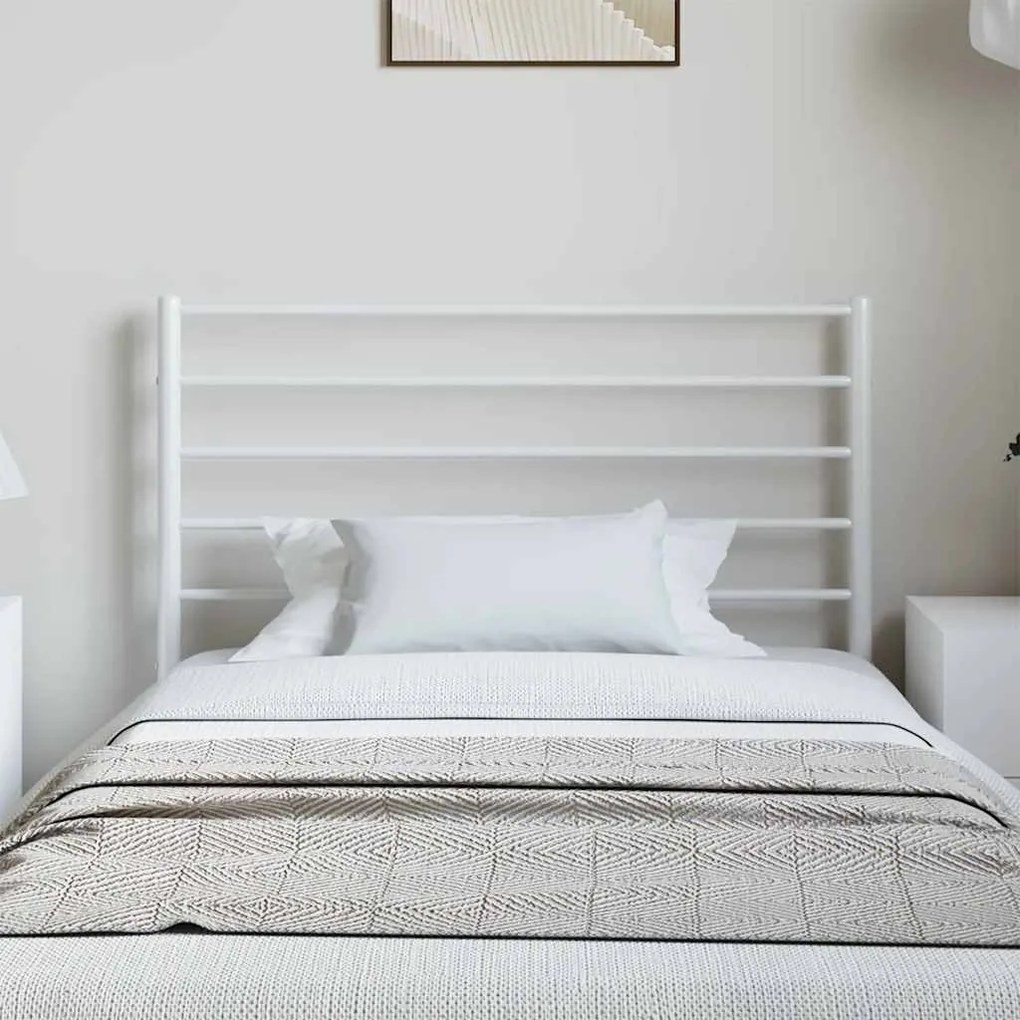 Cabeceira de cama 100 cm metal branco