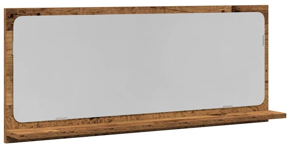 Espelho de Casa de Banho vidaXL de Madeira Antiga 90x10,5x37 cm em Com