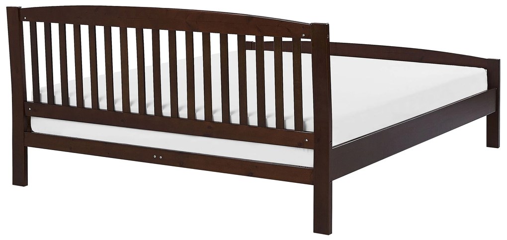 Cama de casal em madeira castanha escura 180 x 200 cm CASTRES Beliani