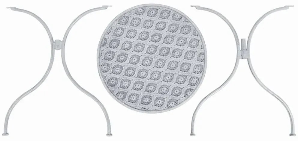 3 pcs conjunto bistrô em aço branco acinzentado