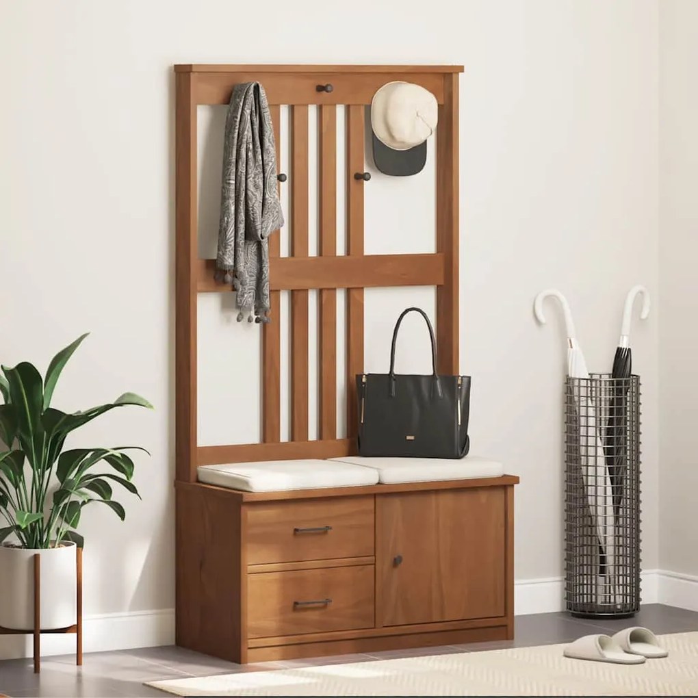 Árvore de Hall SANDNES 87x40x159,5 cm Madeira Maciça de Pinho