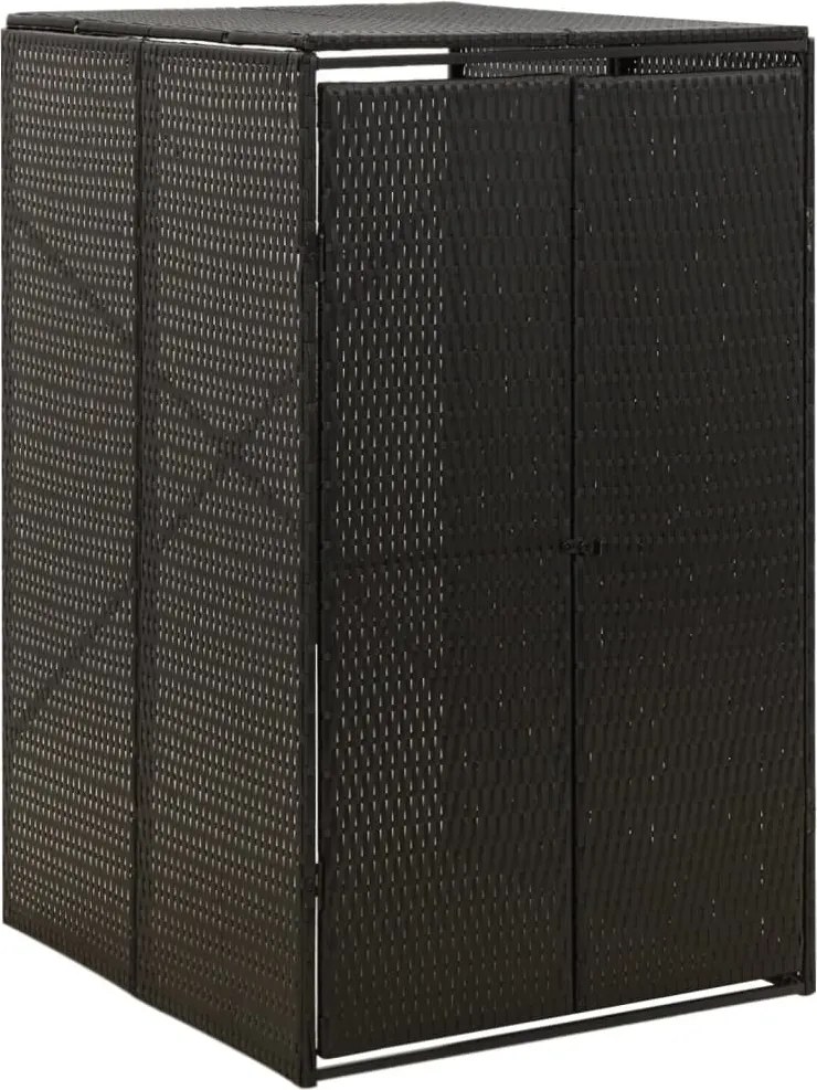 vidaXL Unidade arrumação caixote do lixo 70x80x117 cm vime PE preto