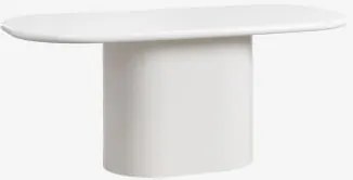Oval Dining Table 200x105 Cm In Mdf Milford Gardénia Branco - Sklum