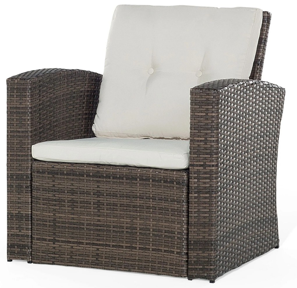 Conjunto de jardim em rattan castanho com 4 lugares LUCA Beliani