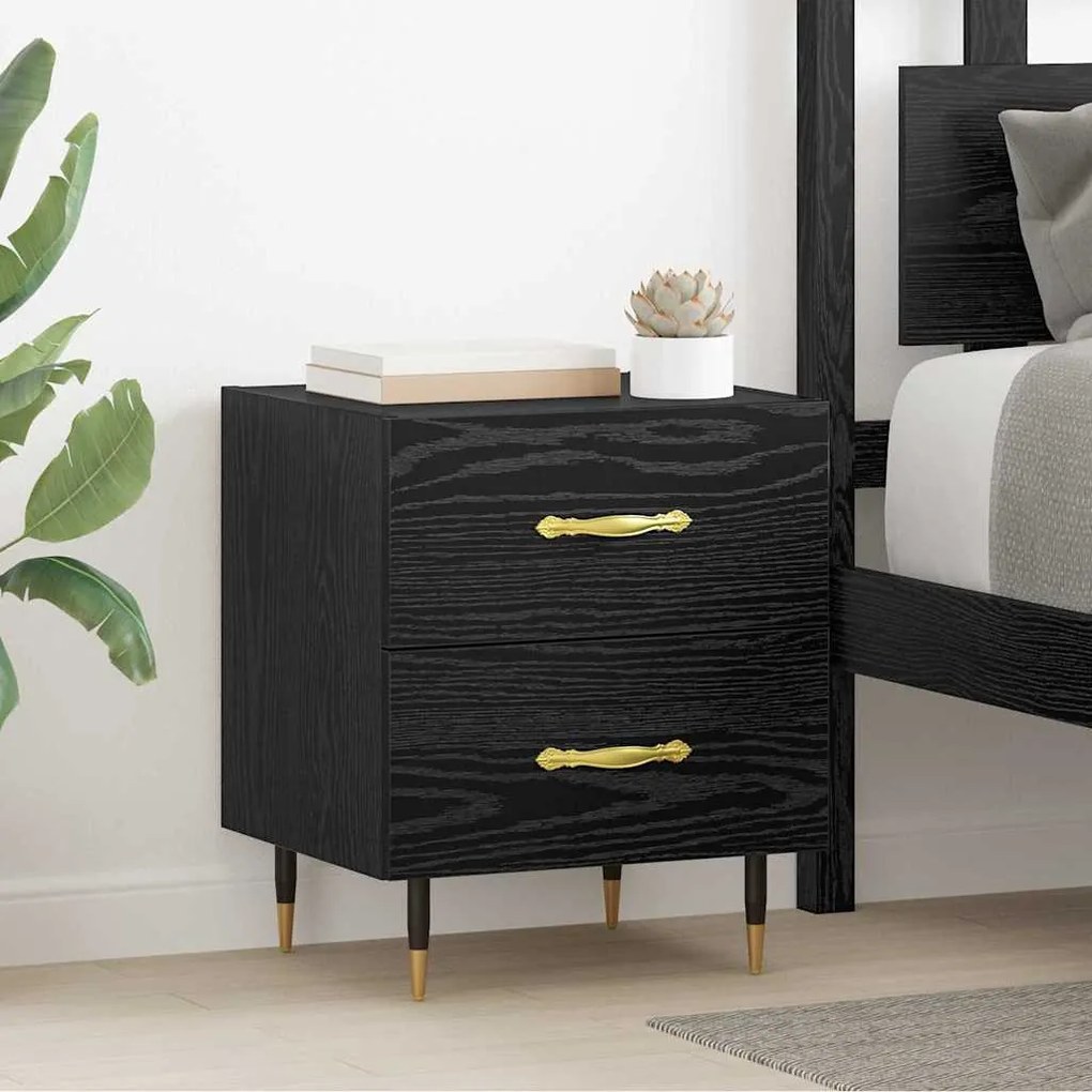 vidaXL Armário de Cabeceira 2 pcs Carvalho preto 40 x 35 x 47,5 cm