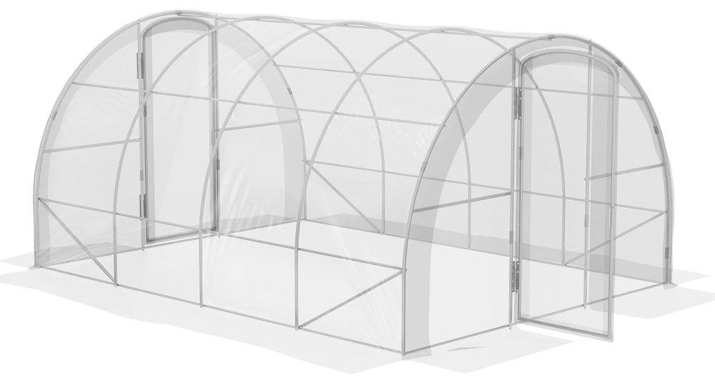 Estufa de Túnel 4x3x2 m Estufa de Jardim com 2 Portas Estufa para Hort