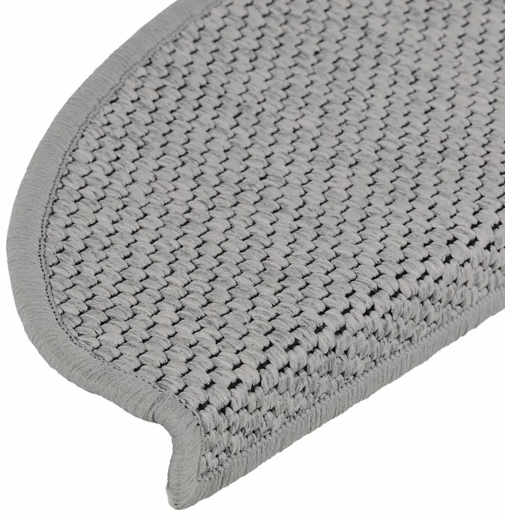 Tapetes escada adesivos aspeto sisal 30pcs 65x21x4 cm prateado