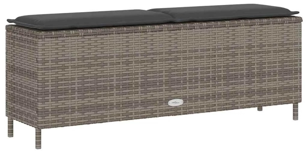 Banco de jardim com almofadão 110x30x40,5 cm vime PE cinzento